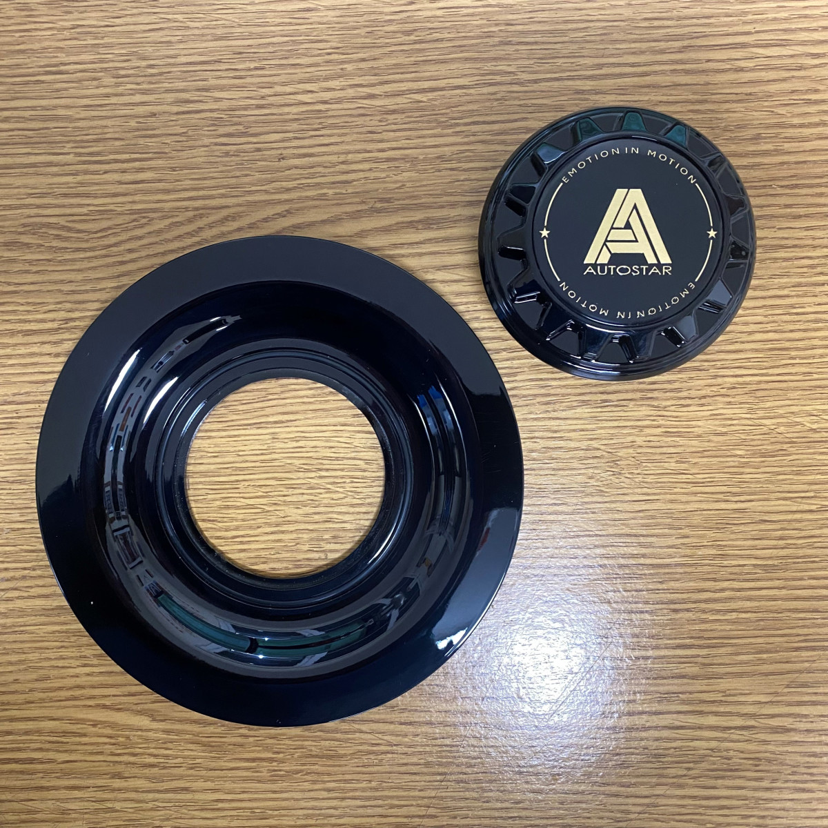 AutoStar Monza Centre Cap Plate and Nut - Black