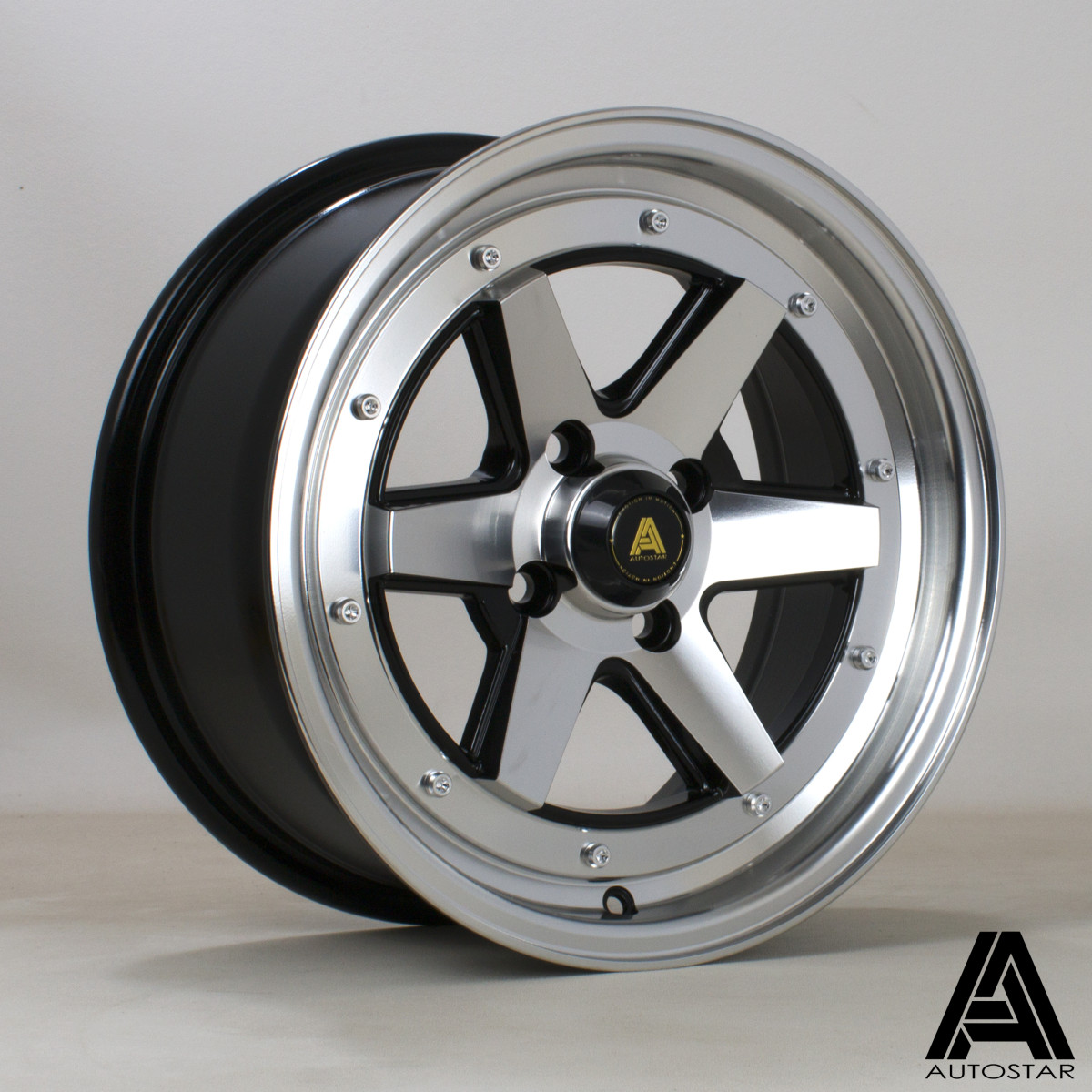 AutoStar Magic 15x7.0 4x100 ET35 Black with Machined Face and Polished Lip